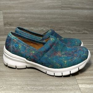 Nurse Mates Pillow Top Libby Teal Tie Dye Slip On Shoes